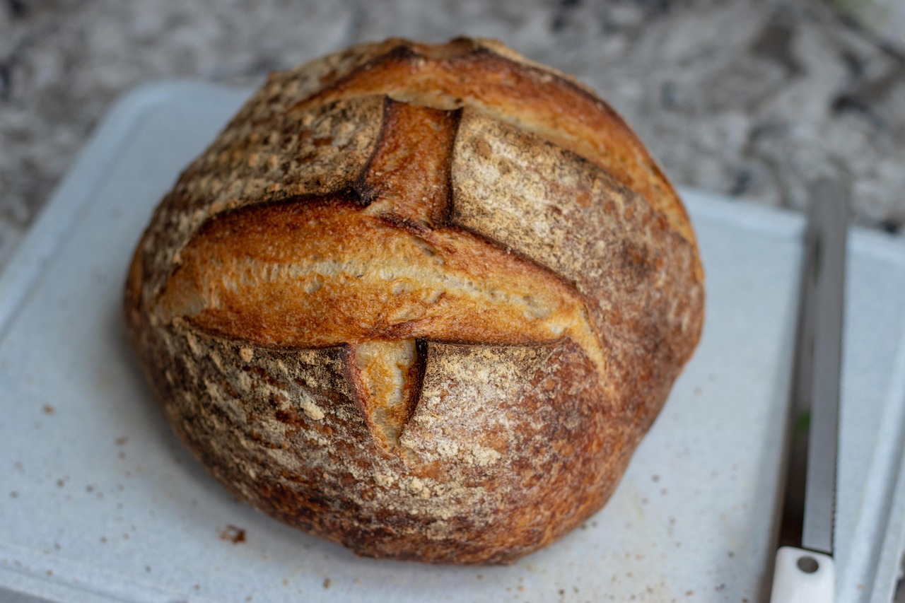 Fresh sourdough bread loaf